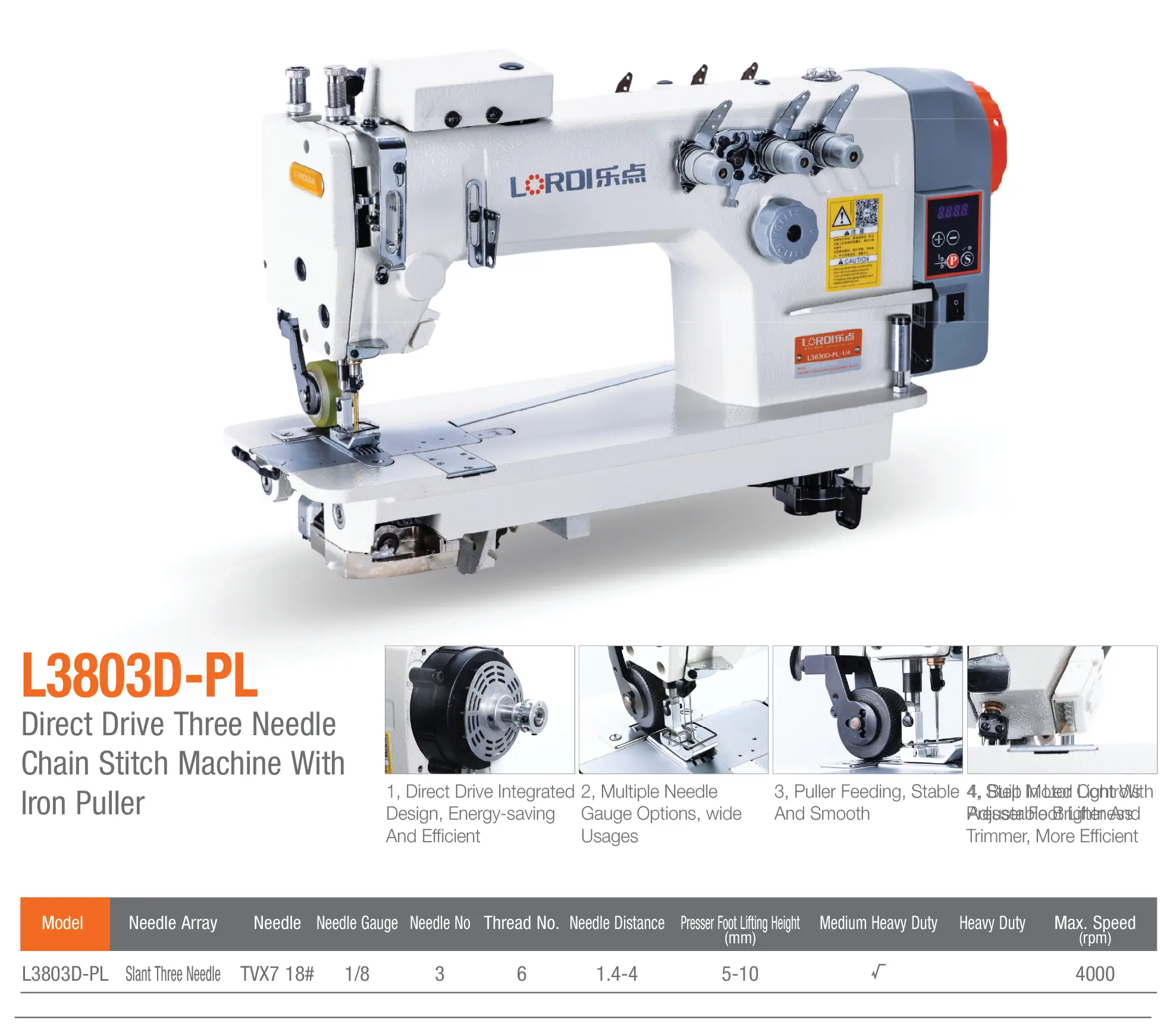 L3803D-PL chain stitch machine