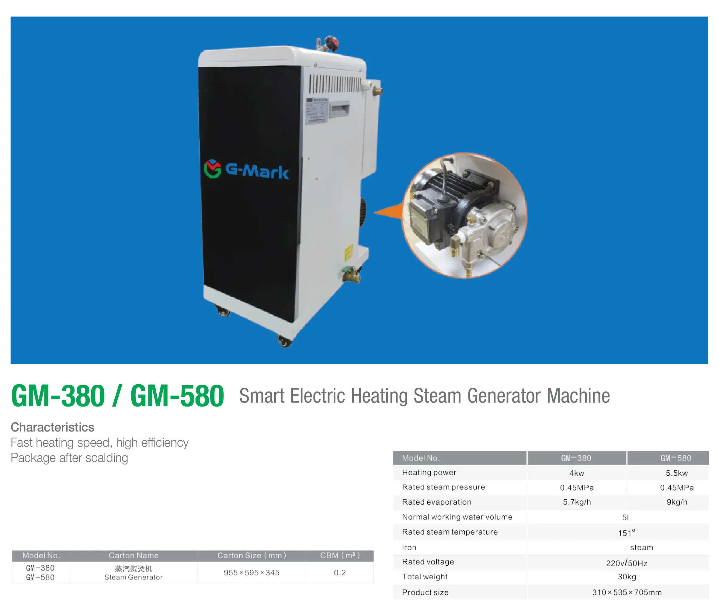 GM-380  Smart Electric Heating Steam Generator Machine