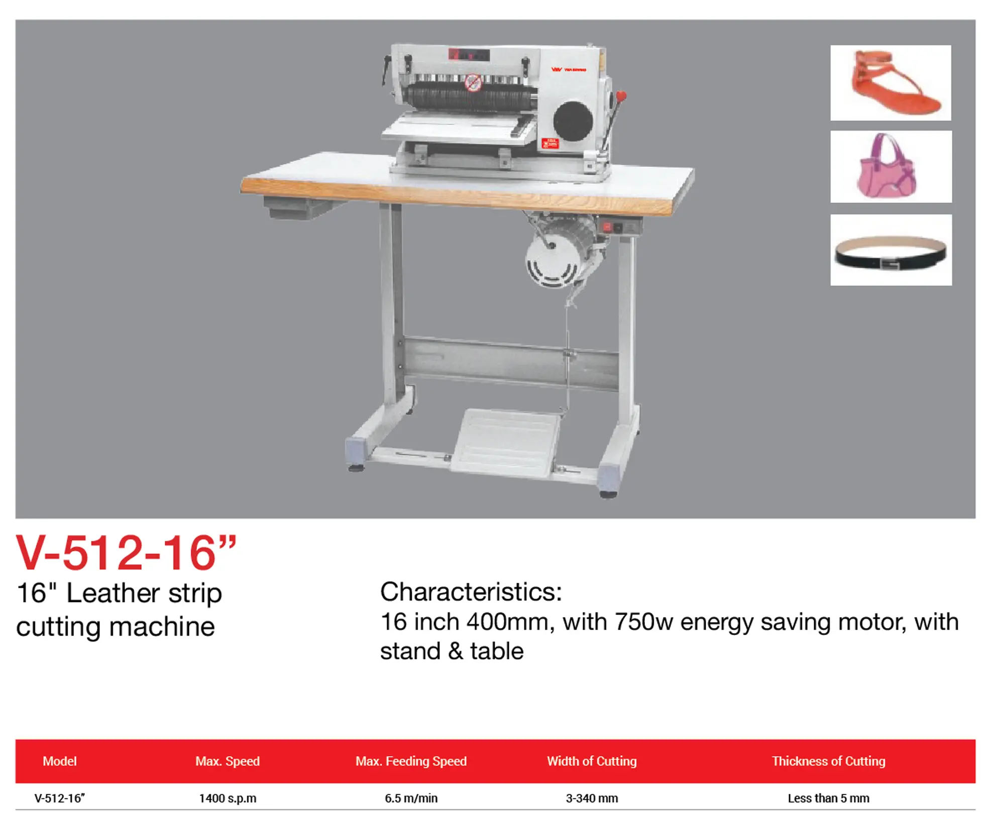 V-512-16" industrial cutting machine