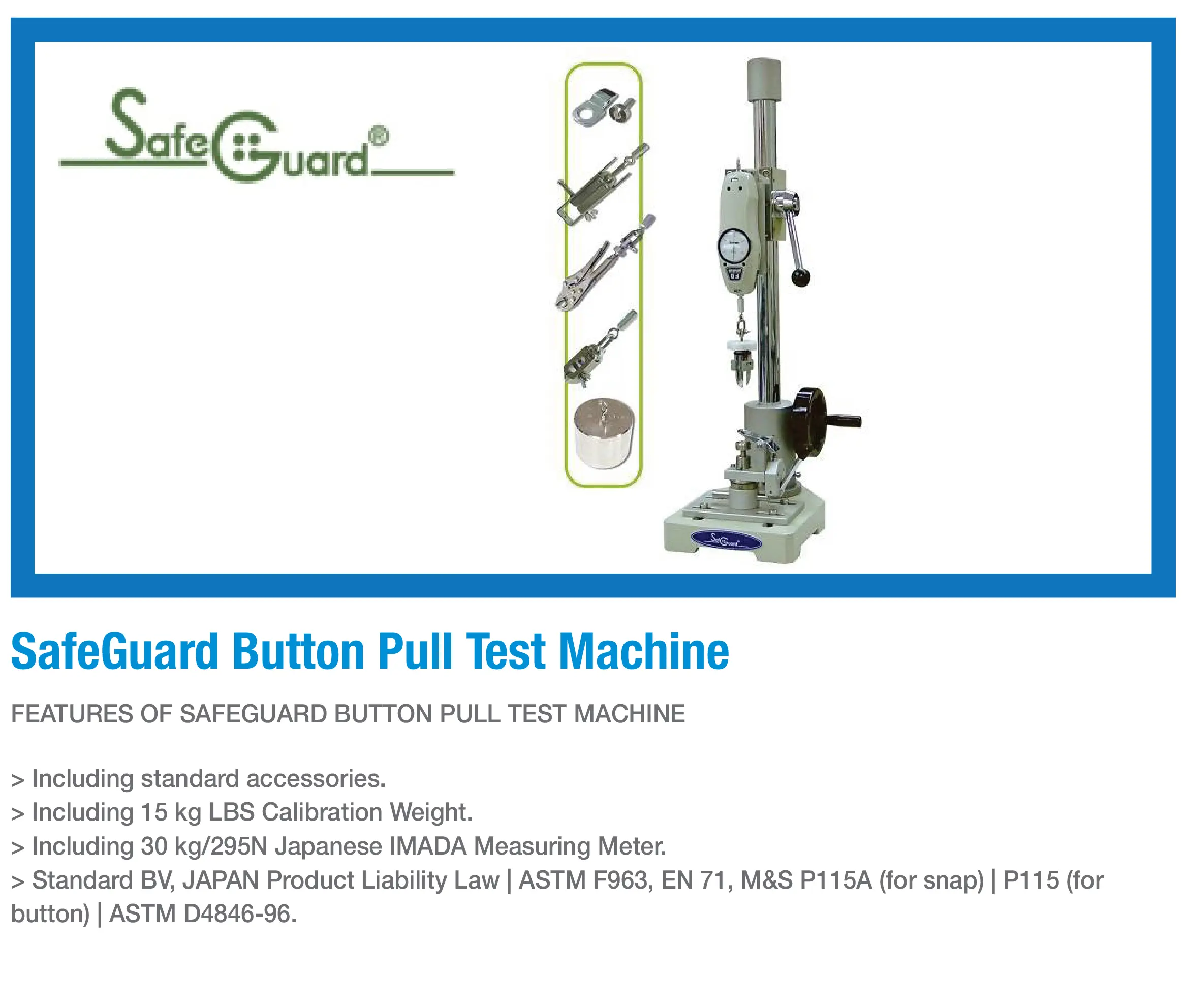 SafeGuard Button Pull Test Machine