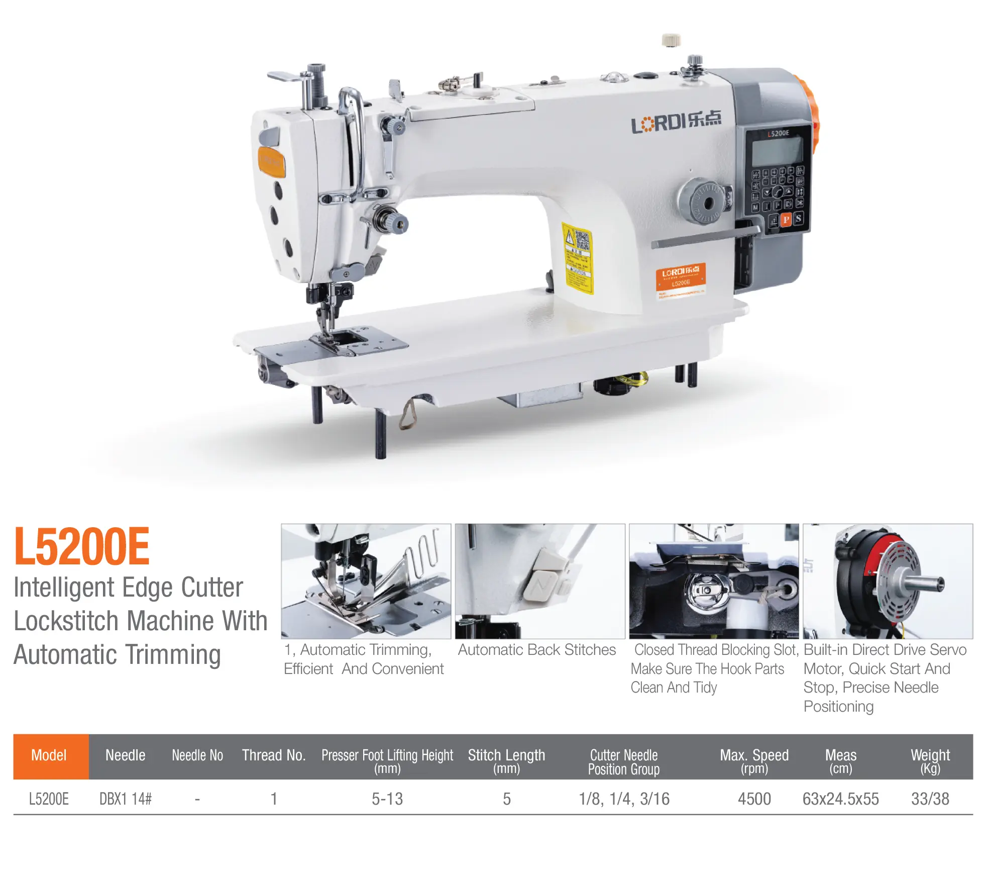 L5200E Intelligent lockstitch machine