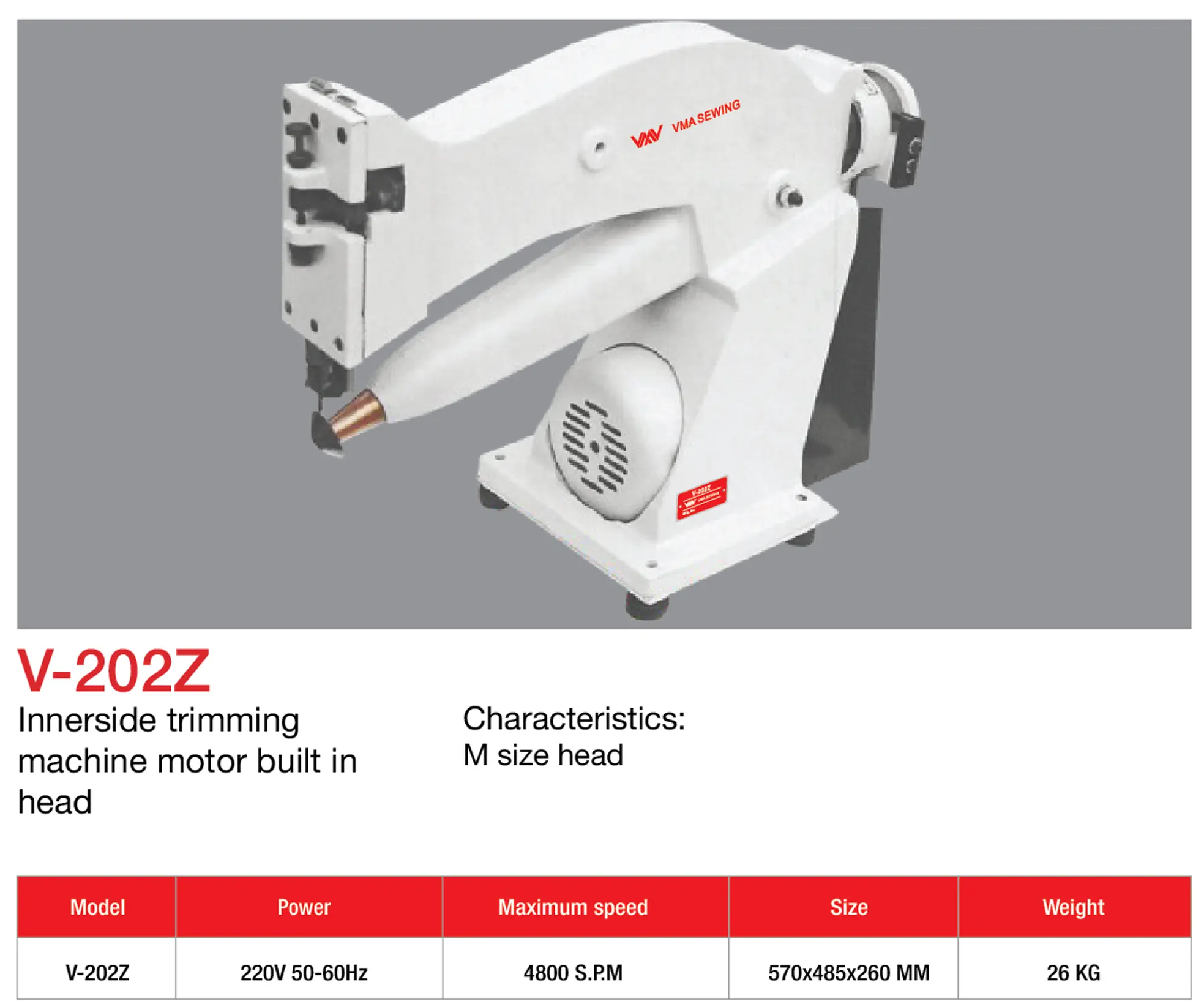 V-202Z Innerside trimming machine